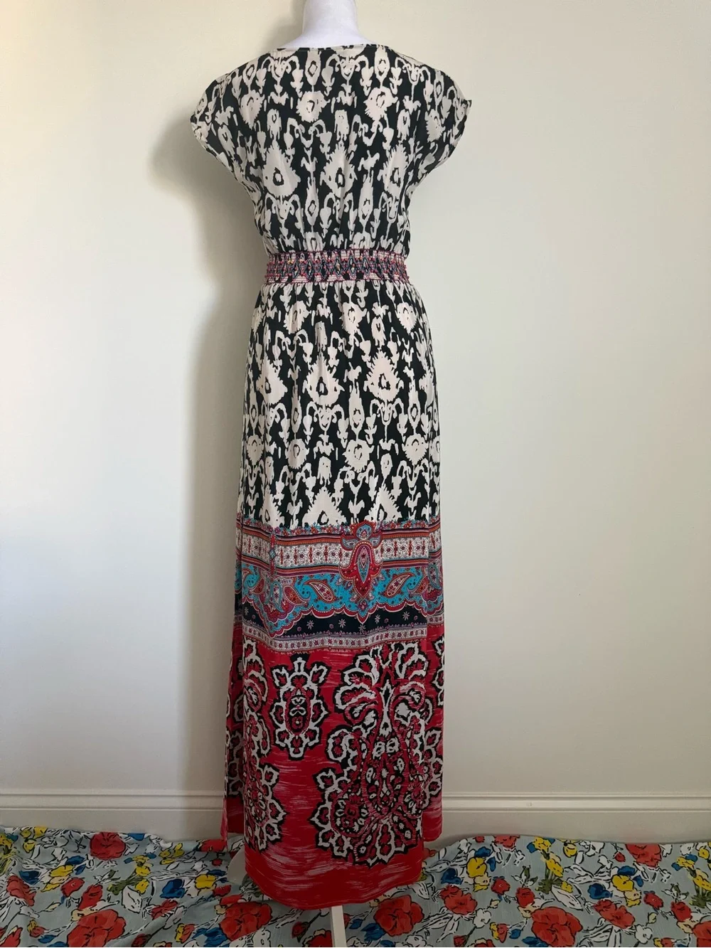 Anthropologie Vanessa Virginia 100% Silk Boho Print Maxi Dress size 2 US - Picture 3 of 11